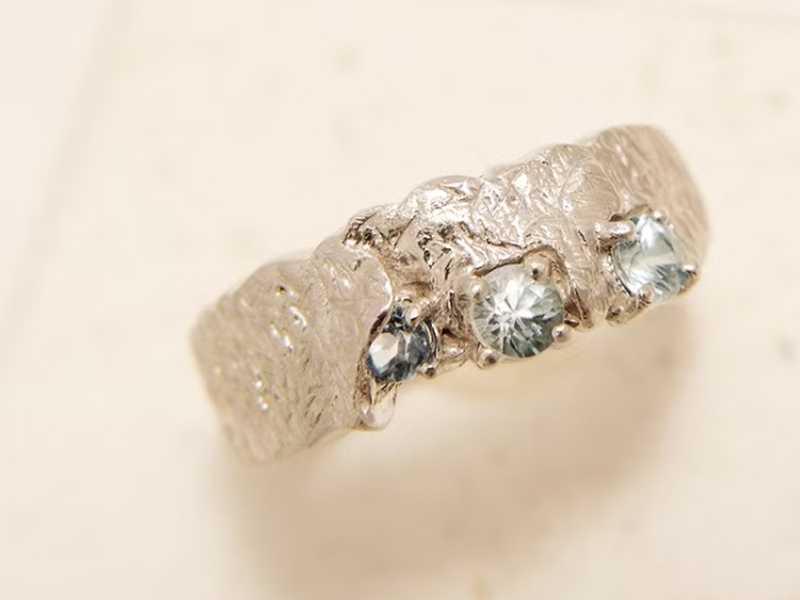 鋯石 Gudea 古蝶手作 925 純銀透明方晶鋯石戒指