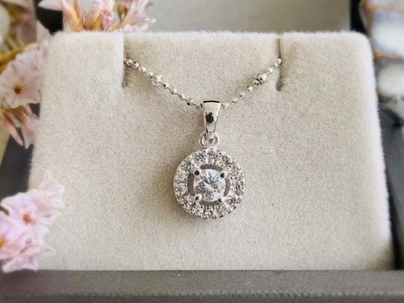 鋯石 Aquamarineshop 圓形切割白鋯石項鍊