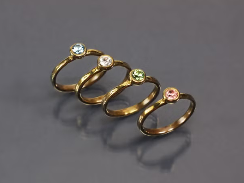 鋯石 Maple jewelry design 施華洛世奇水鑽黃銅戒