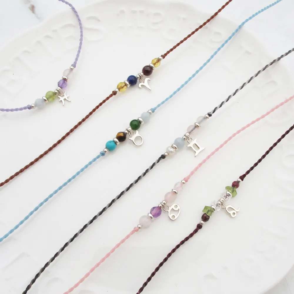 火象星座特質:大員囡仔手作坊 12星座幸運石 | 正能量蠟繩極細手鍊