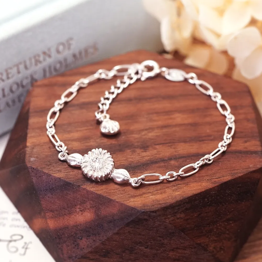 火象星座特質:ART64六四設計銀飾 獅子座星座花 925純銀手鍊