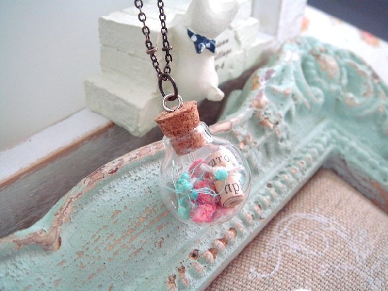 Garohands florid bubble glass balls falling feel vial of long chain A496 / A497 Gifts - Necklaces - Glass 