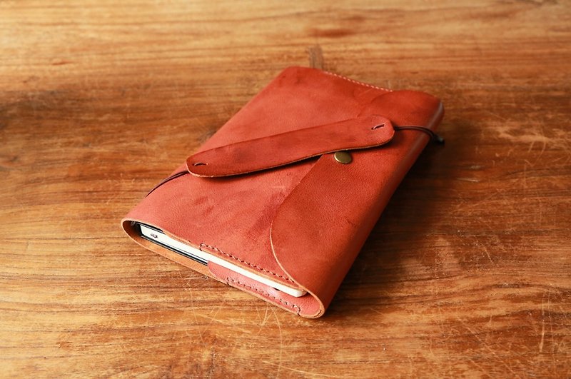Natural milled leather slipcase / book holder, Ipad MINI sets, sew slipcase / book holder can be customized size - Tablet & Laptop Cases - Genuine Leather 