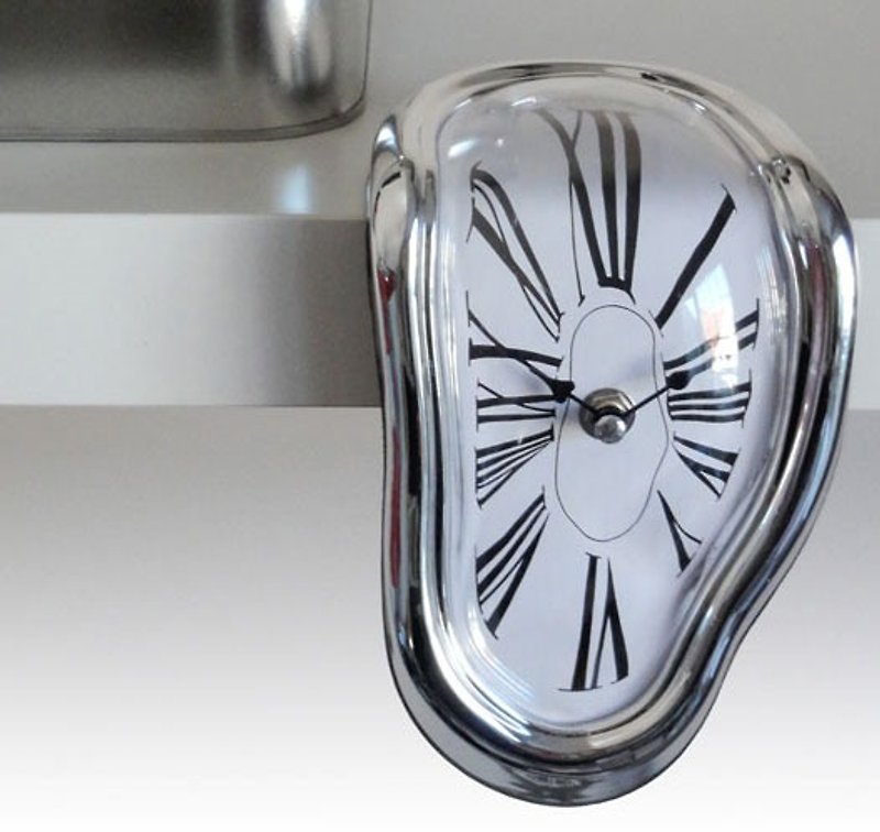 達利融化時鐘．羅馬數字 - 時鐘/鬧鐘 - 塑膠 白色