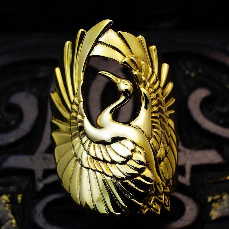 Gold Crane Ring [ROF002RG] - General Rings - Other Metals Yellow