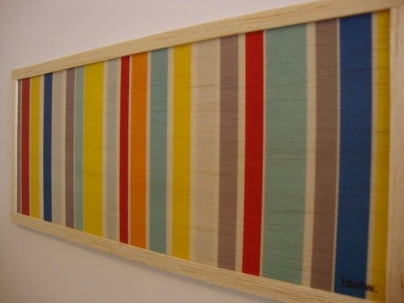 colourful stripe - 壁貼/牆壁裝飾 - 木頭 多色