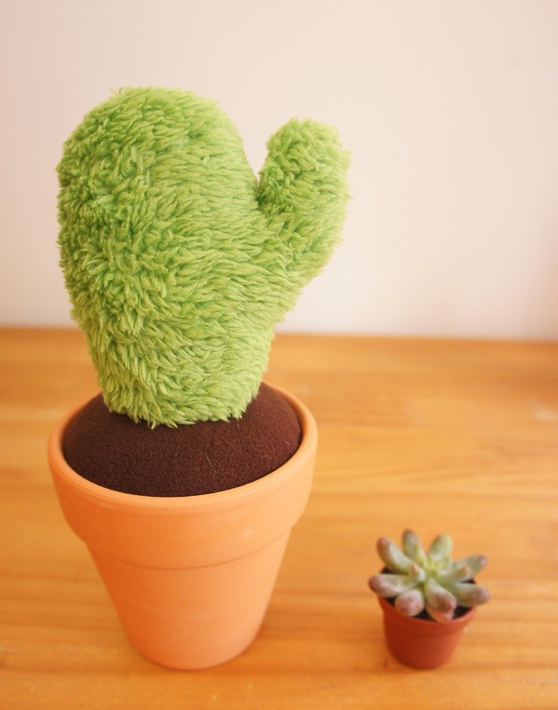 Hand-made plants: cactus big pot - ของวางตกแต่ง - วัสดุอื่นๆ สีเขียว