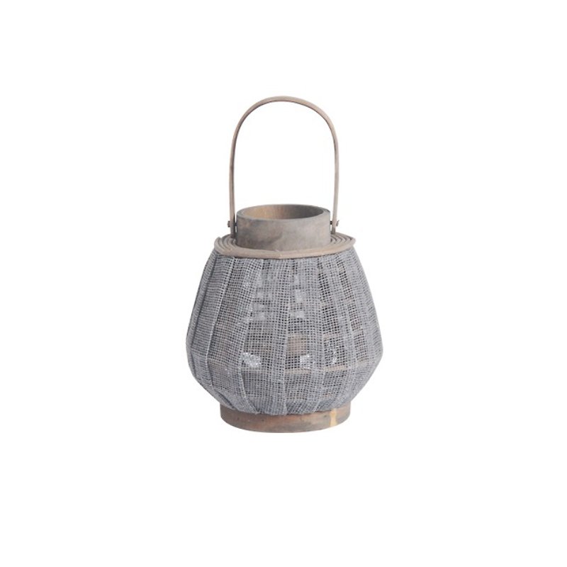 D&M│RUFFLE linen lantern (small) - ของวางตกแต่ง - ไม้ไผ่ สีเทา