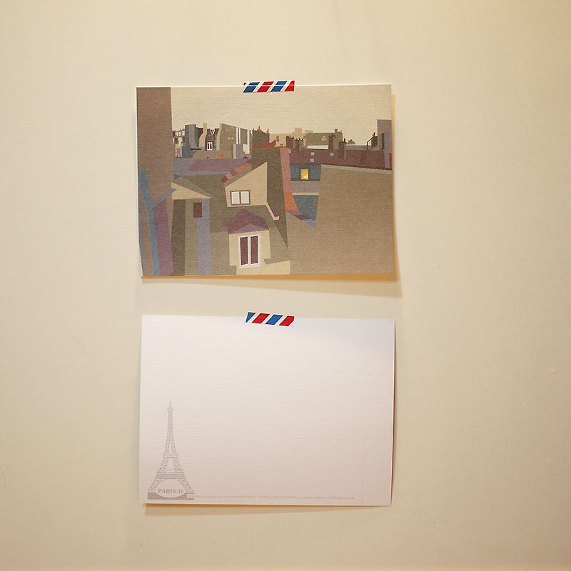 [アウト。パリのポストカード◆◇◆◆◇◆]行きます - カード・はがき - 紙 グレー