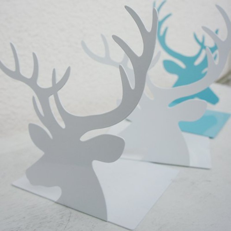 Little things} deer forest department bookend deer bookshelf (snow white / tiffany blue, 2 in one) - Other - Other Metals White