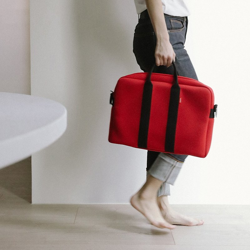 Manton 17-inch computer briefcase can be carried on the shoulder - กระเป๋าแล็ปท็อป - วัสดุกันนำ้ สีแดง