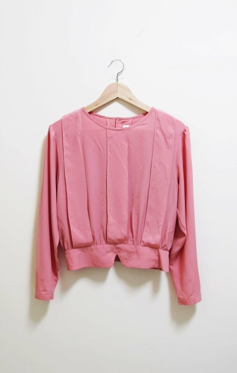 【Wahr】短版粉色長袖襯衫 - その他 - その他の素材 ピンク