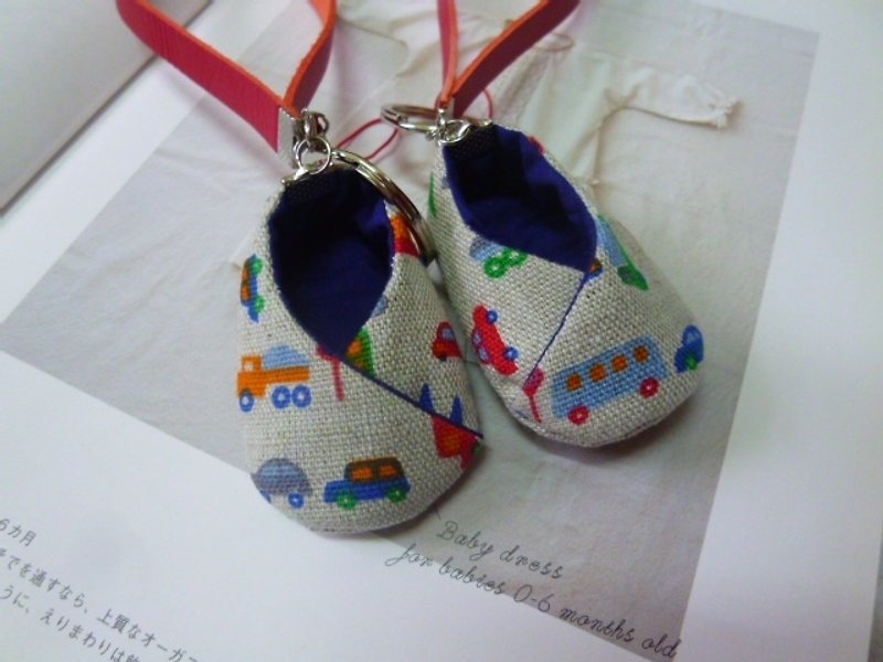 車の結婚式の贈り物縁起物妊娠靴の靴 - チャーム - コットン・麻 ブルー
