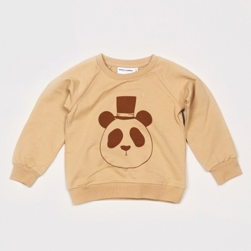 Sweden mini rodini panda little gentleman shirt (khaki) - Other - Cotton & Hemp Khaki