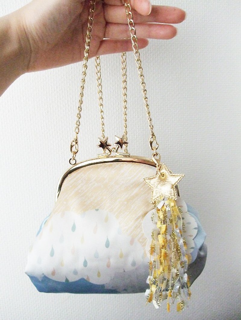 Orders production ☆ cloud 2way purse pochette ☆ shooting star with a tassel / Cloud bag with tassel of meteor - กระเป๋าแมสเซนเจอร์ - วัสดุอื่นๆ สีเหลือง