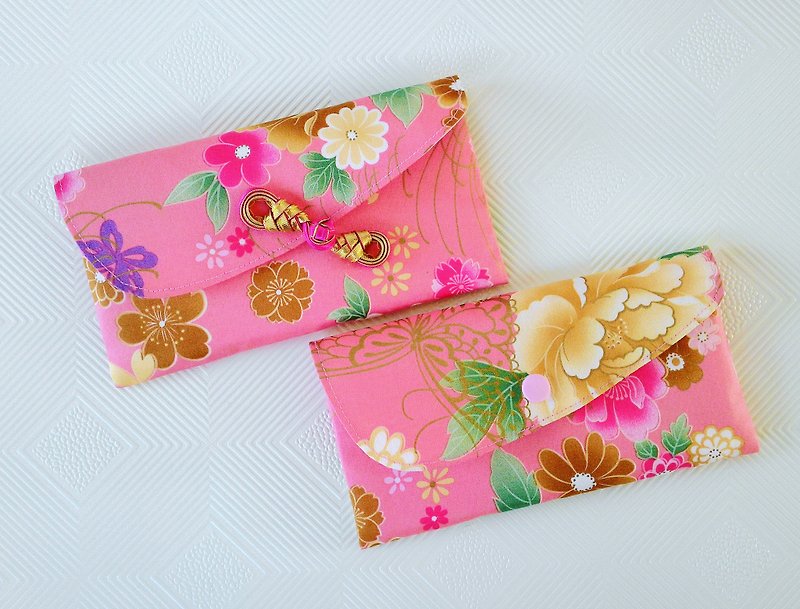 ● recruit peach flowers open purple red envelopes popular group / female money bag / book bag (Limited) - Other - Cotton & Hemp Pink