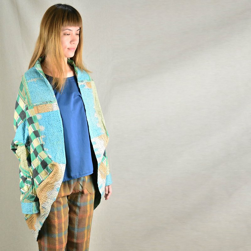 Scarecrow collage sari jacket _ fair trade - Women's Casual & Functional Jackets - Other Materials Multicolor