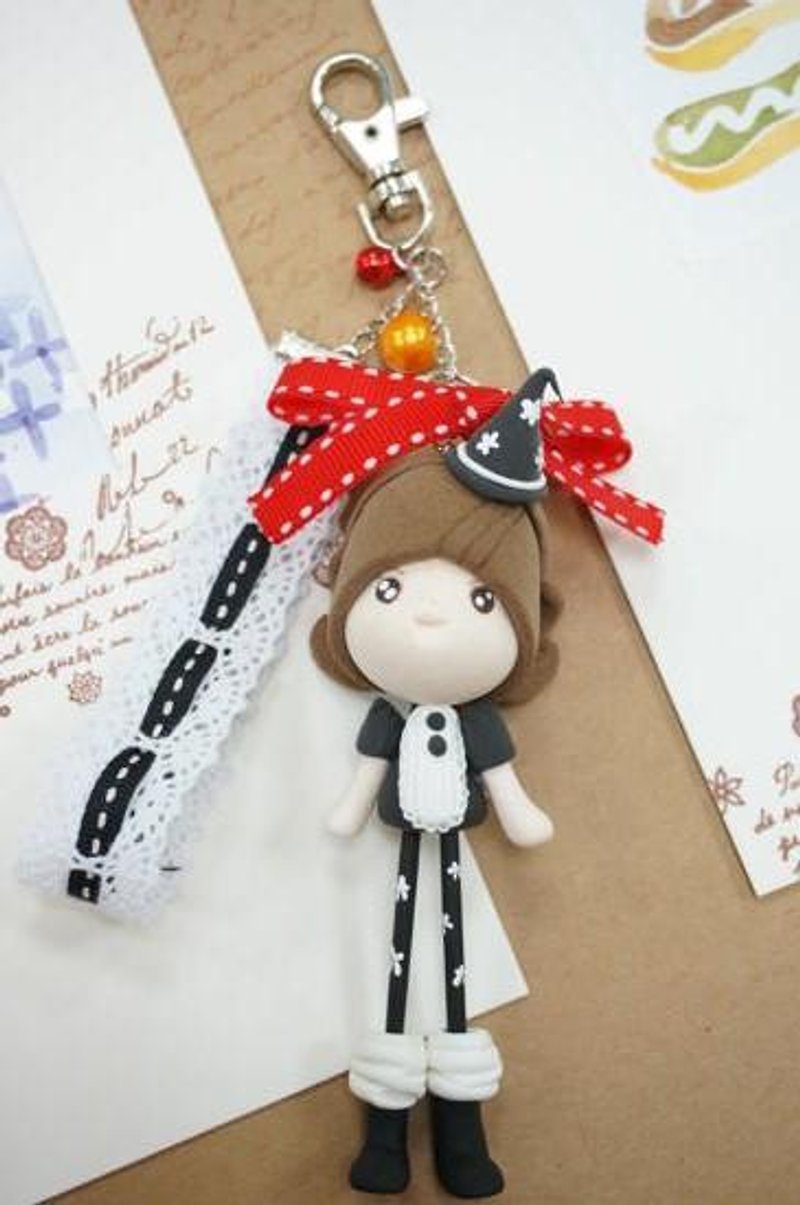 コリの女の子手作り人形チャーム - 人形・フィギュア - その他の素材 レッド