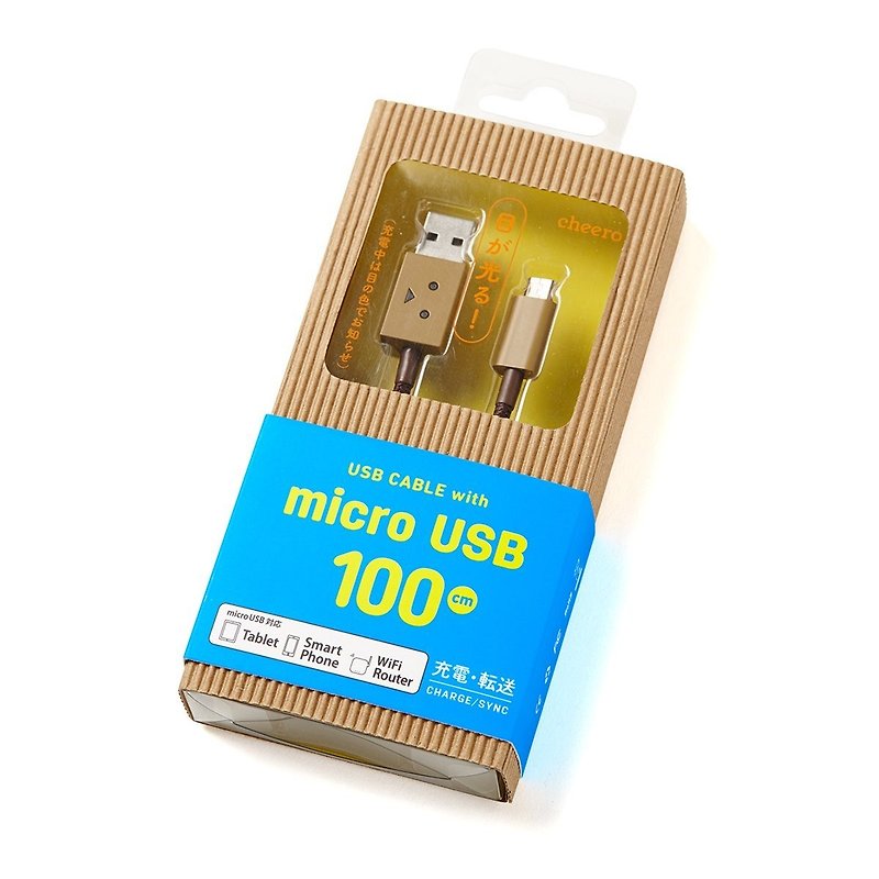 cheero阿愣micro USB 充電傳輸線／100公分 - 行動電源/充電線 - 塑膠 咖啡色