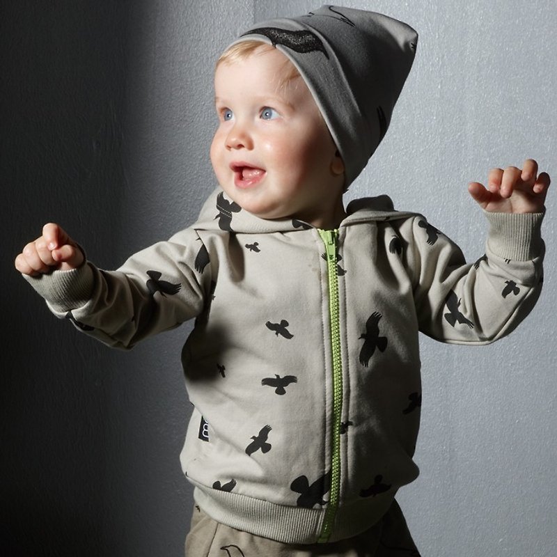 [Nordic children's clothing] Icelandic organic cotton lining cotton thermal jacket 1 to 8 years old dark green Bh2 - Coats - Cotton & Hemp Green
