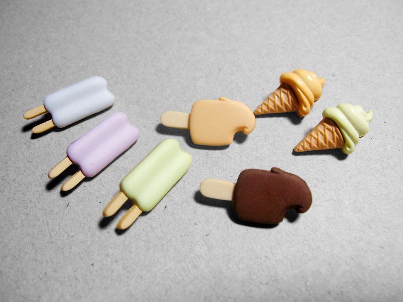 Colorful ice cream - Earrings & Clip-ons - Plastic Multicolor