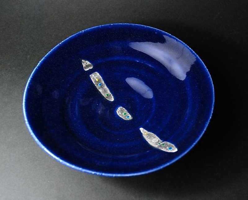 Seven inches of glass enamel dish evening twilight - Small Plates & Saucers - Other Materials 