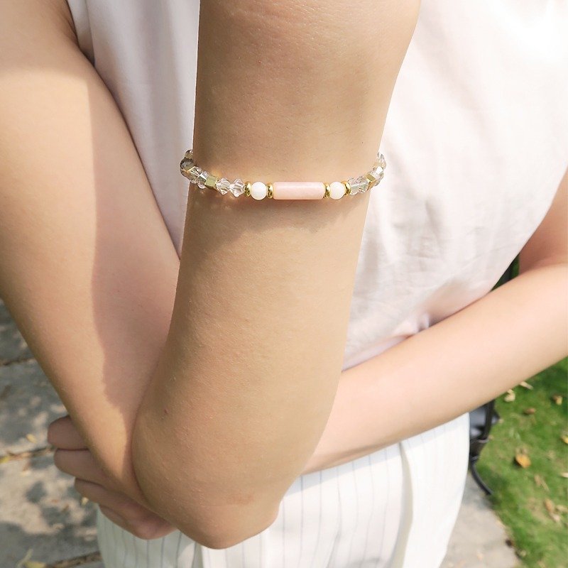 Girls Memory ◆ pink - natural stone / pink opal / Japan beads / Bronze/ bracelet bracelet gift custom designs