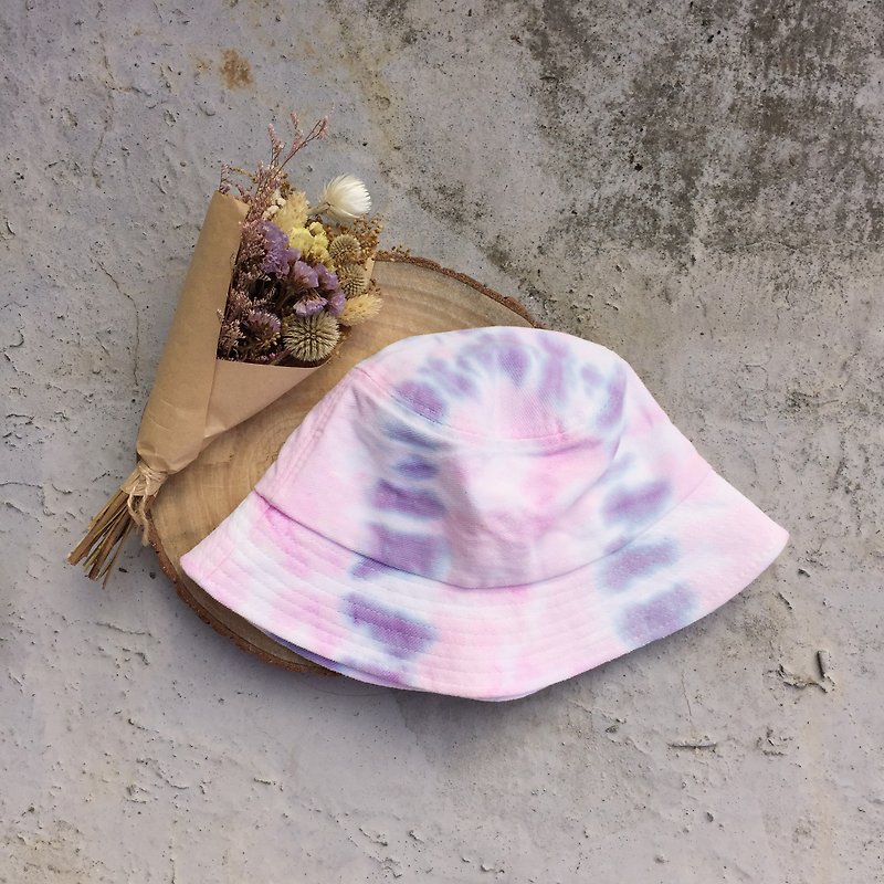 Tie dye/Bucket hat/ fisherman hat [Flower] - หมวก - ผ้าฝ้าย/ผ้าลินิน สึชมพู
