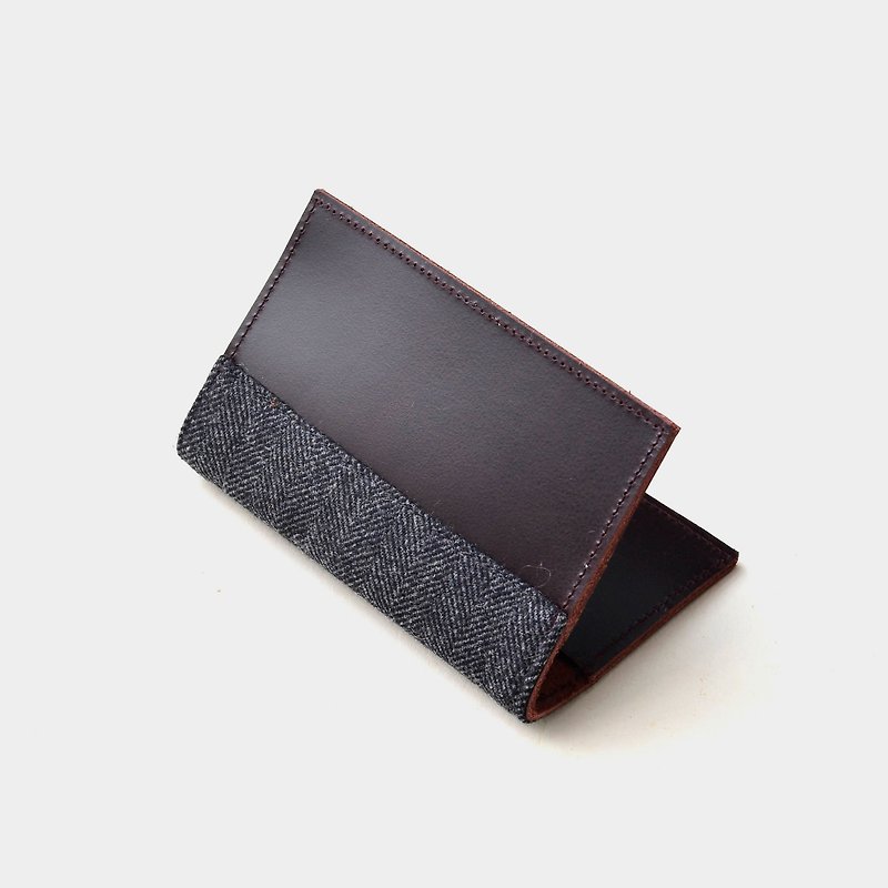 [City jungle gentleman proof] leather business card holder leather clip clip leisurely card clip chocolate color cowhide father father father section car book letter when gift - Card Holders & Cases - Genuine Leather Black