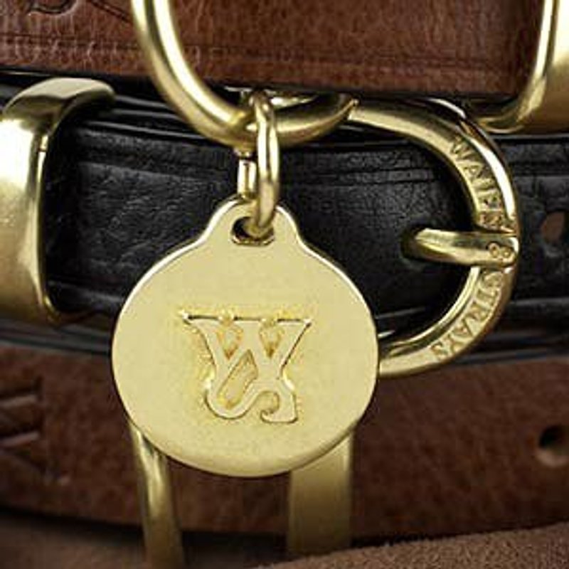 Wes [W & amp; S] solid brass pet tag (no lettering services) - ปลอกคอ - โลหะ 