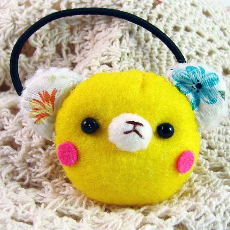 Cheerful. Bear Hair Bundle/Hairpin/Hair Accessories_Yellow - Hair Accessories - Other Materials Yellow