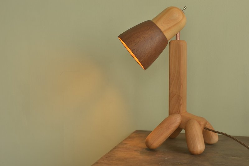 MoziDozen The Giraffe  table lamp  wooden  handmade - Lighting - Wood White