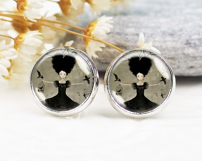 Witch-clip-on earrings︱ear acupuncture earrings︱small face modification fashion accessories︱birthday gift - Earrings & Clip-ons - Other Metals Multicolor