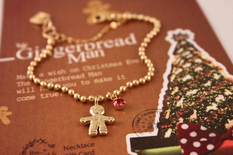 【Gingerbread Man】精品項鍊禮卡 - 手鍊/手環 - 其他金屬 金色