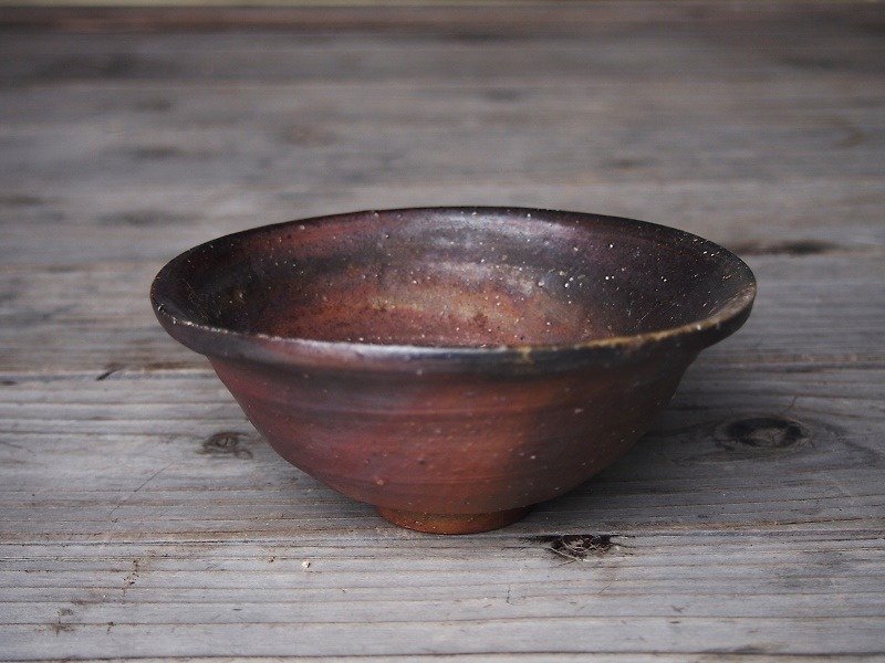 Bizen Meshiwan (large) _m1-007 - Small Plates & Saucers - Other Materials Brown