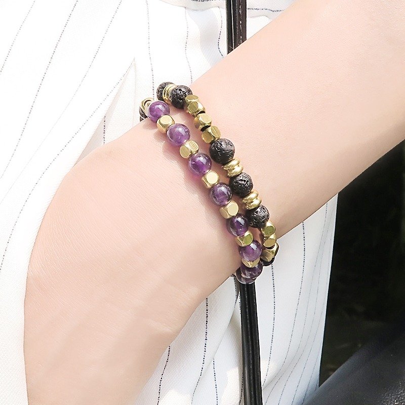 Nan [2] ◆ combination of price - Unisex / natural ore / amethyst / Fire Rock / Bronze/ neutral models / bracelet bracelet gift custom designs - Metalsmithing/Accessories - Other Materials Purple