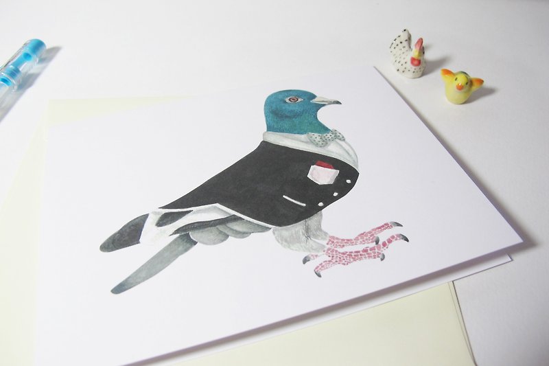 Panda grocery store-tuxedo handsome pigeon universal card - การ์ด/โปสการ์ด - กระดาษ ขาว