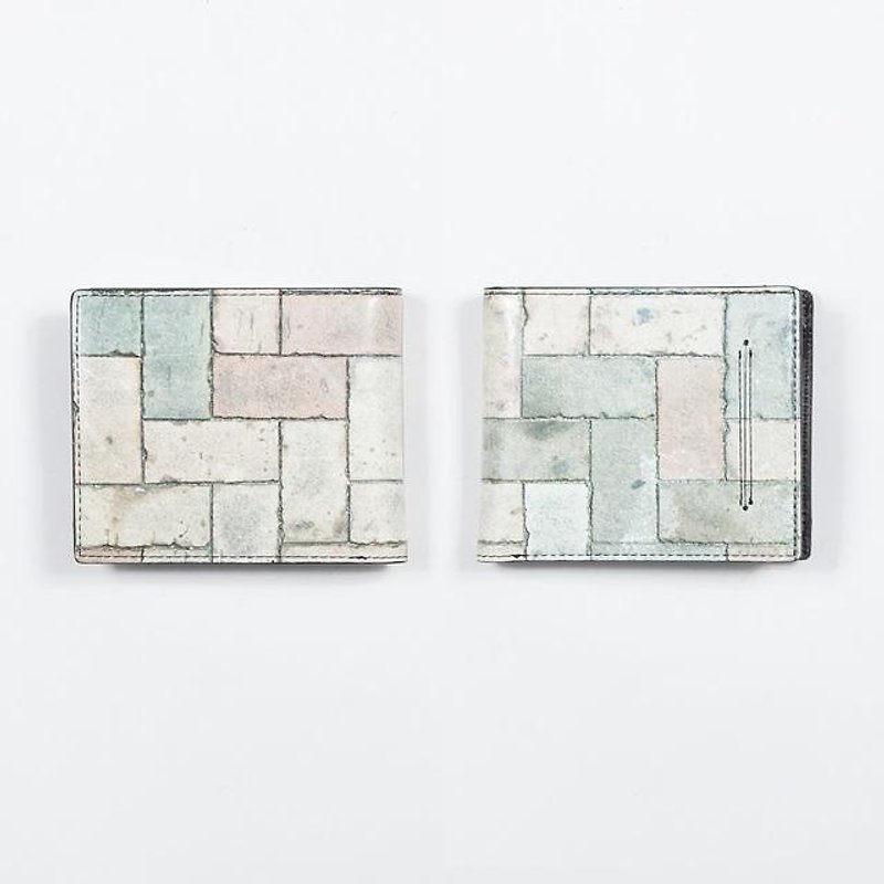 Color block two-fold wallet - กระเป๋าสตางค์ - วัสดุอื่นๆ สีเทา