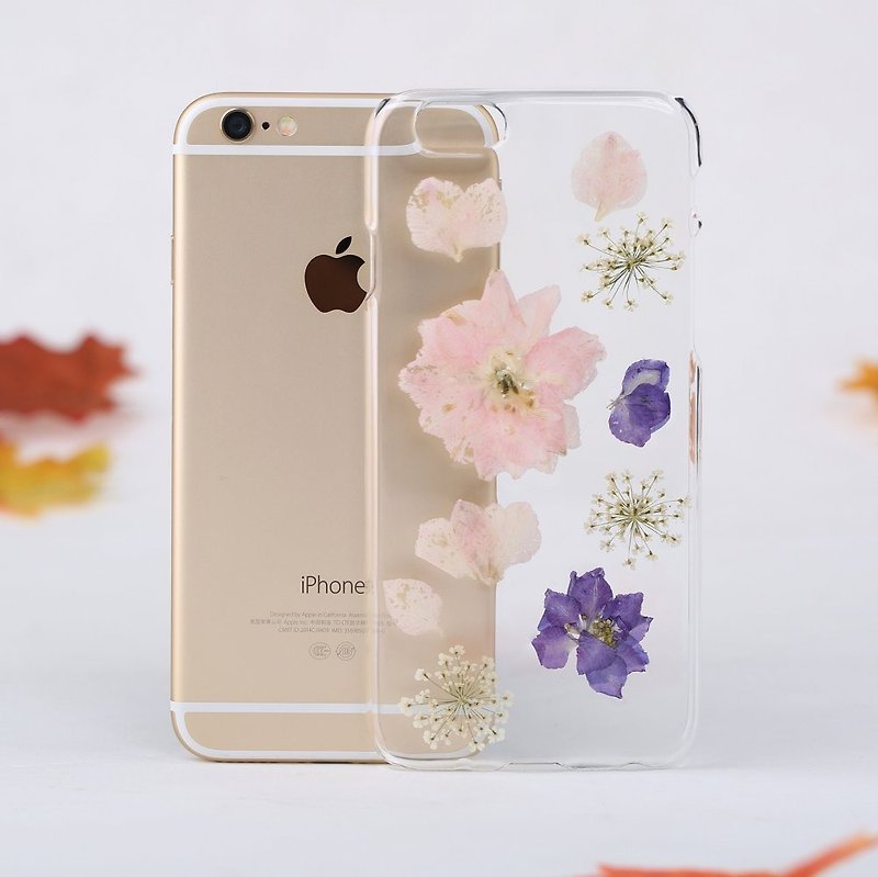 Handmade Pressed Flower Phone Case for iPhone Samsung - เคส/ซองมือถือ - วัสดุอื่นๆ หลากหลายสี