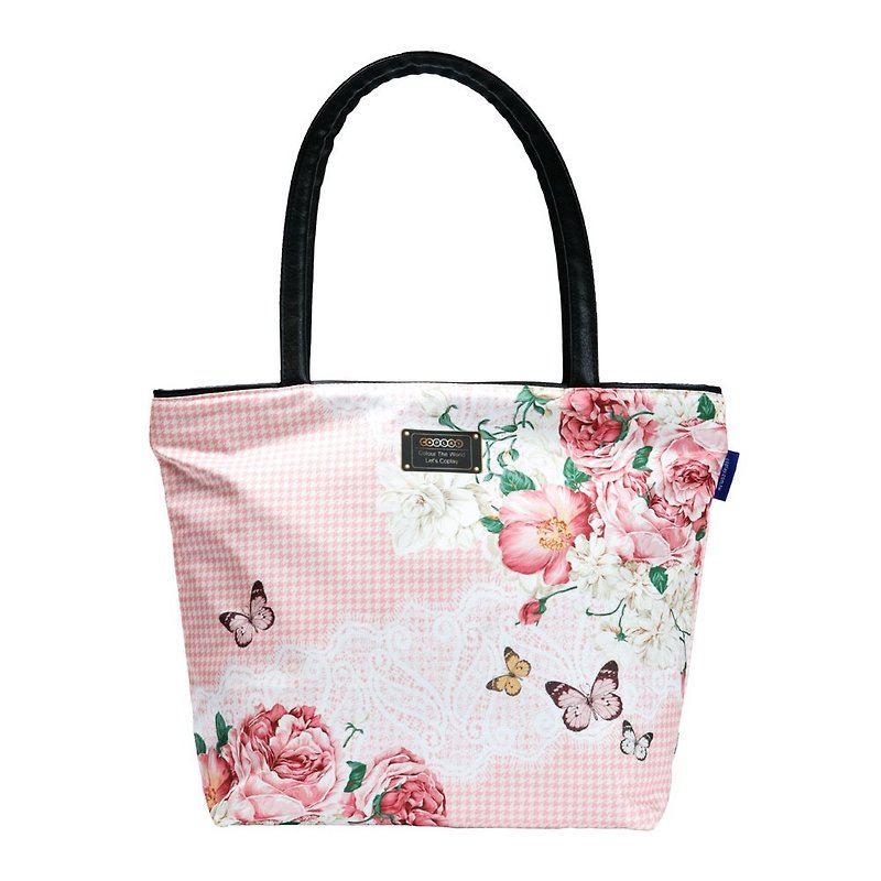 COPLAY tote bag II-roses - กระเป๋าแมสเซนเจอร์ - วัสดุกันนำ้ สึชมพู