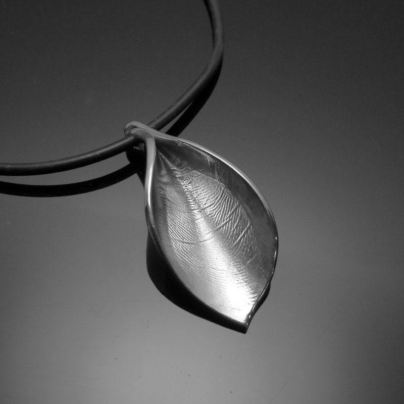 Fingerprint Imprint Series/Fingerprint Leaf Pendant/925 Silver/Customized - Necklaces - Other Metals Silver