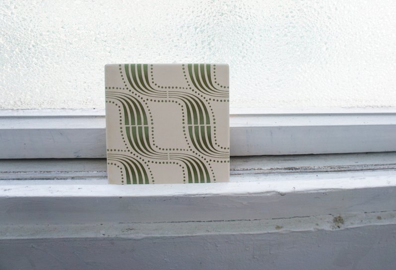 Taiwan Traditional Tiles Coaster 台灣爿爿花陶瓷吸水杯墊 - 海波浪 - 杯墊 - 其他材質 