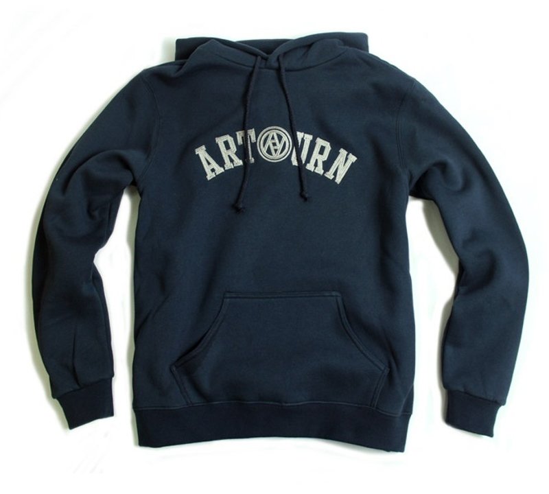 Arturn Logo Sewing Swearshirt 鎖鏈繡帽Tee - 男夾克/外套 - 棉．麻 藍色