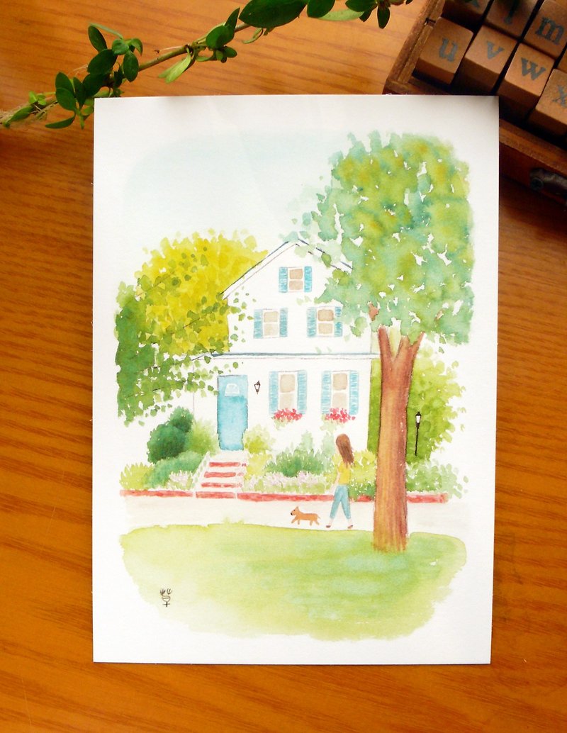 Afternoon postcard - การ์ด/โปสการ์ด - กระดาษ สีเขียว