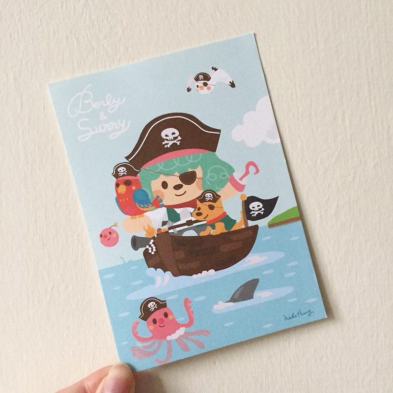 Professional pirate postcard - Cards & Postcards - Other Materials Blue
