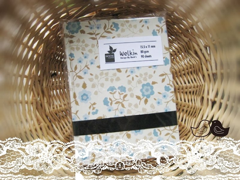 ゜☆゜ロココイチゴWELKINハンズ手作りブック/ラップトップ/ PDA /日記 - 幸せの花のペーパーシリーズ - 青い花 - ノート・手帳 - 紙 
