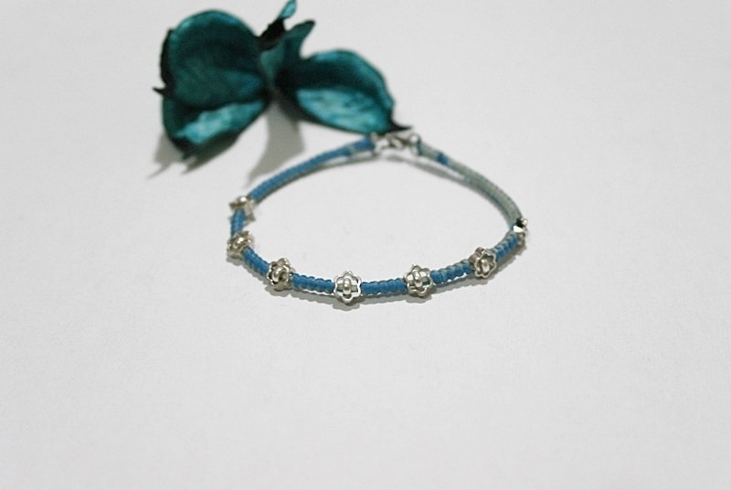 泰國蠟線＊心花朵朵＊ - 手鍊/手環 - 蠟 藍色