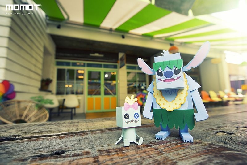 創意 紙 模型 玩具 公仔 MOMOT  [ 迪士尼 系列 ]  Stitch 史迪奇 - 其他 - 紙 藍色