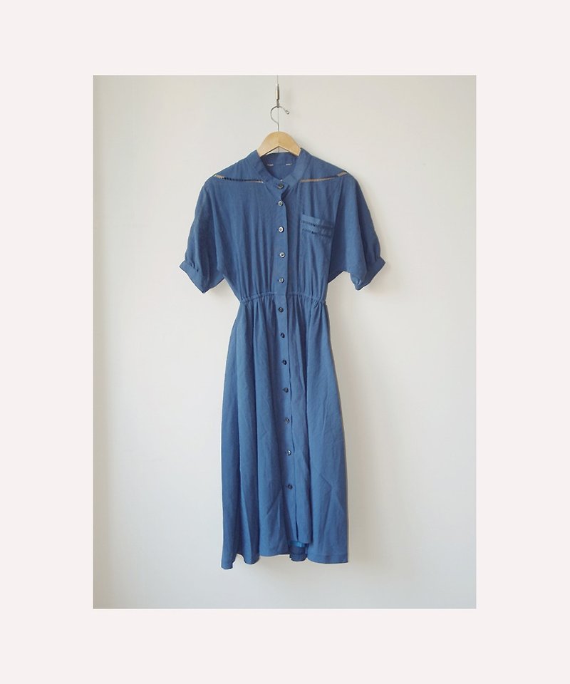 Just a blue pill and a cat ♫ ~ vintage long dress - One Piece Dresses - Other Materials Blue
