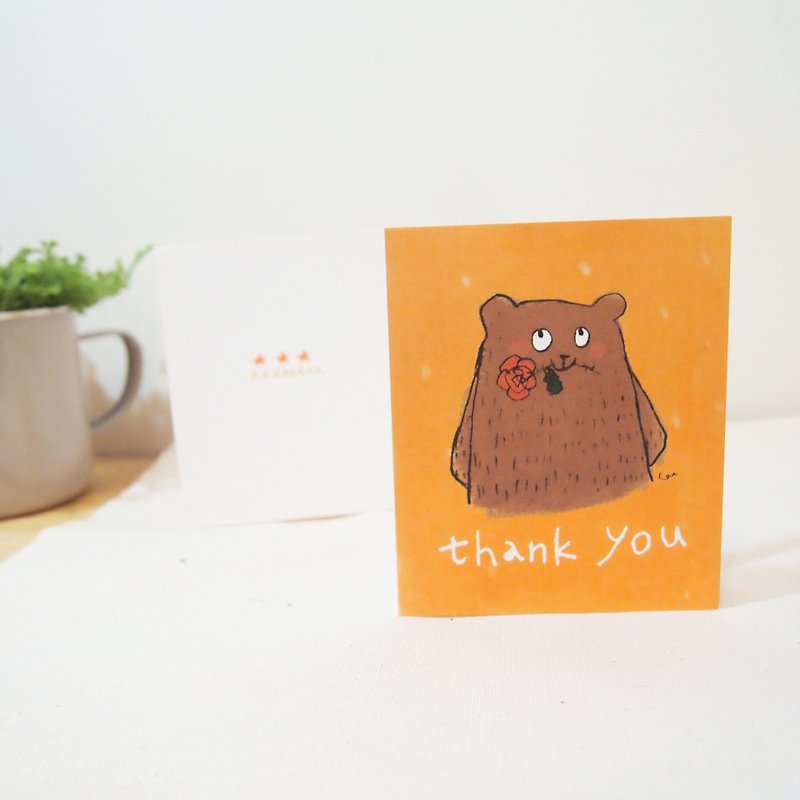 thank you-thank you card - การ์ด/โปสการ์ด - กระดาษ สีส้ม